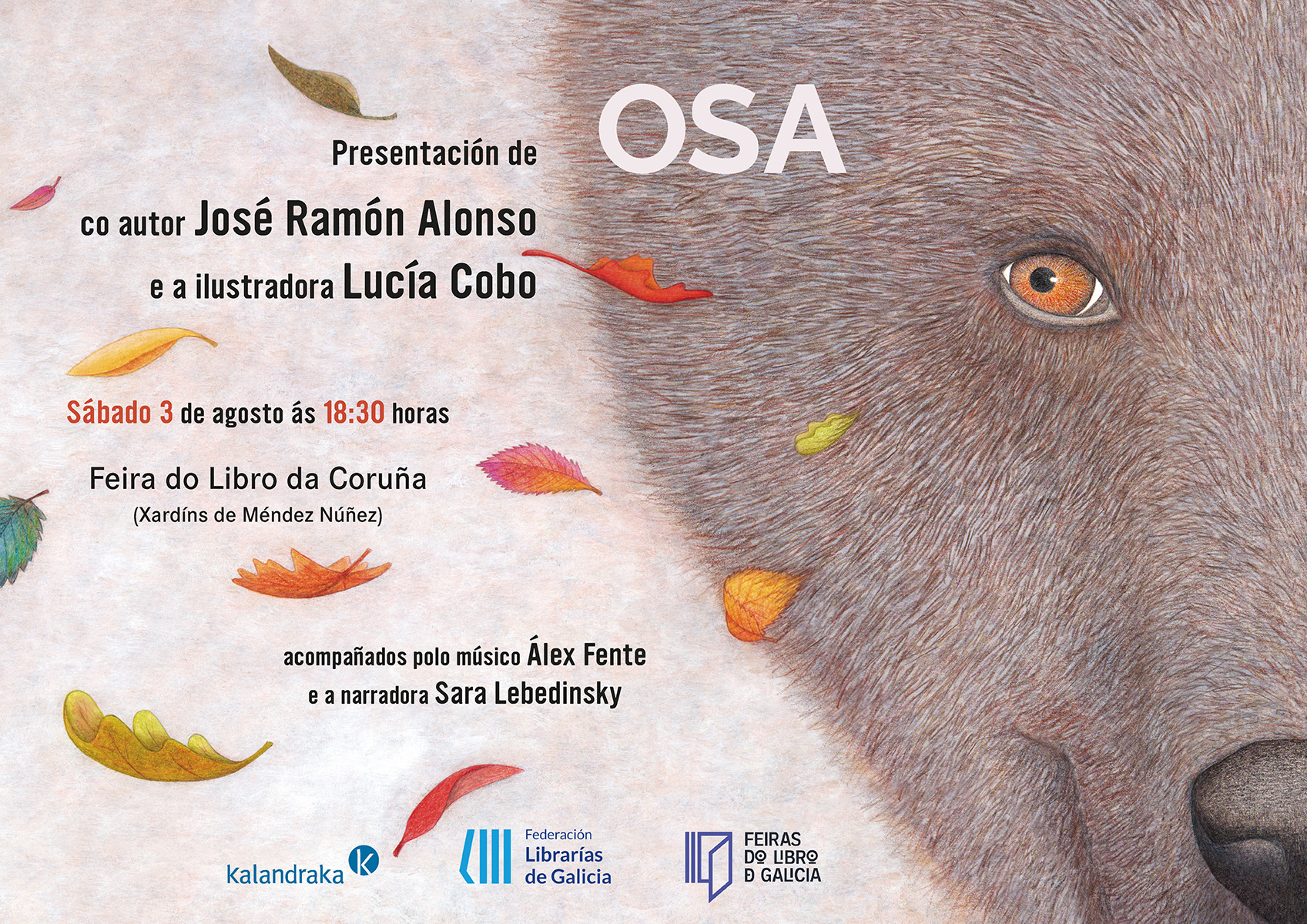 FEIRA DO LIBRO DA CORUÑA: JOSÉ RAMÓN ALONSO E LUCÍA COBO PRESENTAN “OSA”