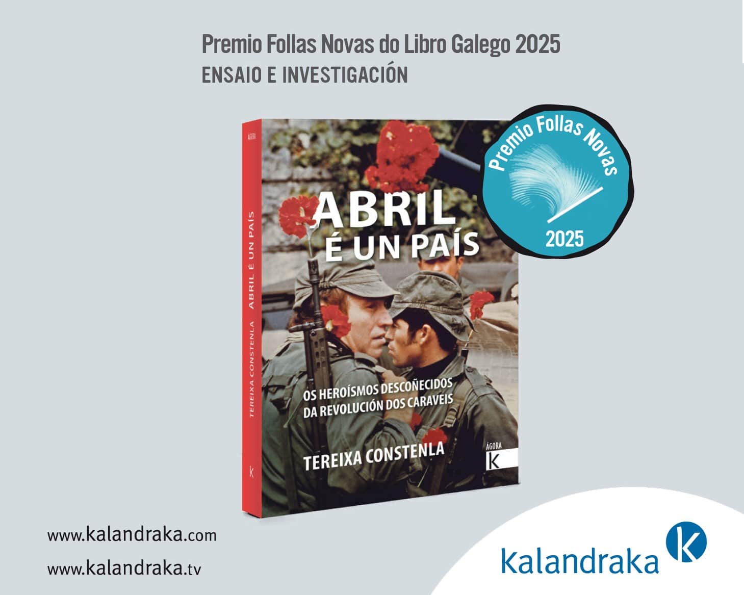 "ABRIL É UN PAÍS", PREMIO FOLLAS NOVAS 2025 DE ENSAIO